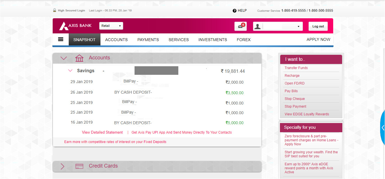 axis bank balance enquiry statement png