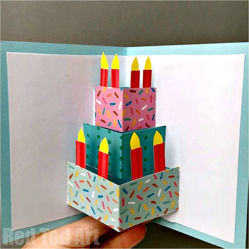 Card Pop Up Birthday Cake Easy Pop Up Birthday Card Diy with Images Kartki