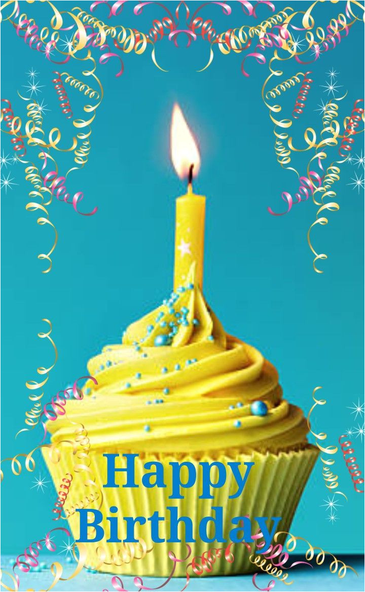 Card to Say Happy Birthday Happy Birthday Greeting Yellow Cupcake W Candle with Images