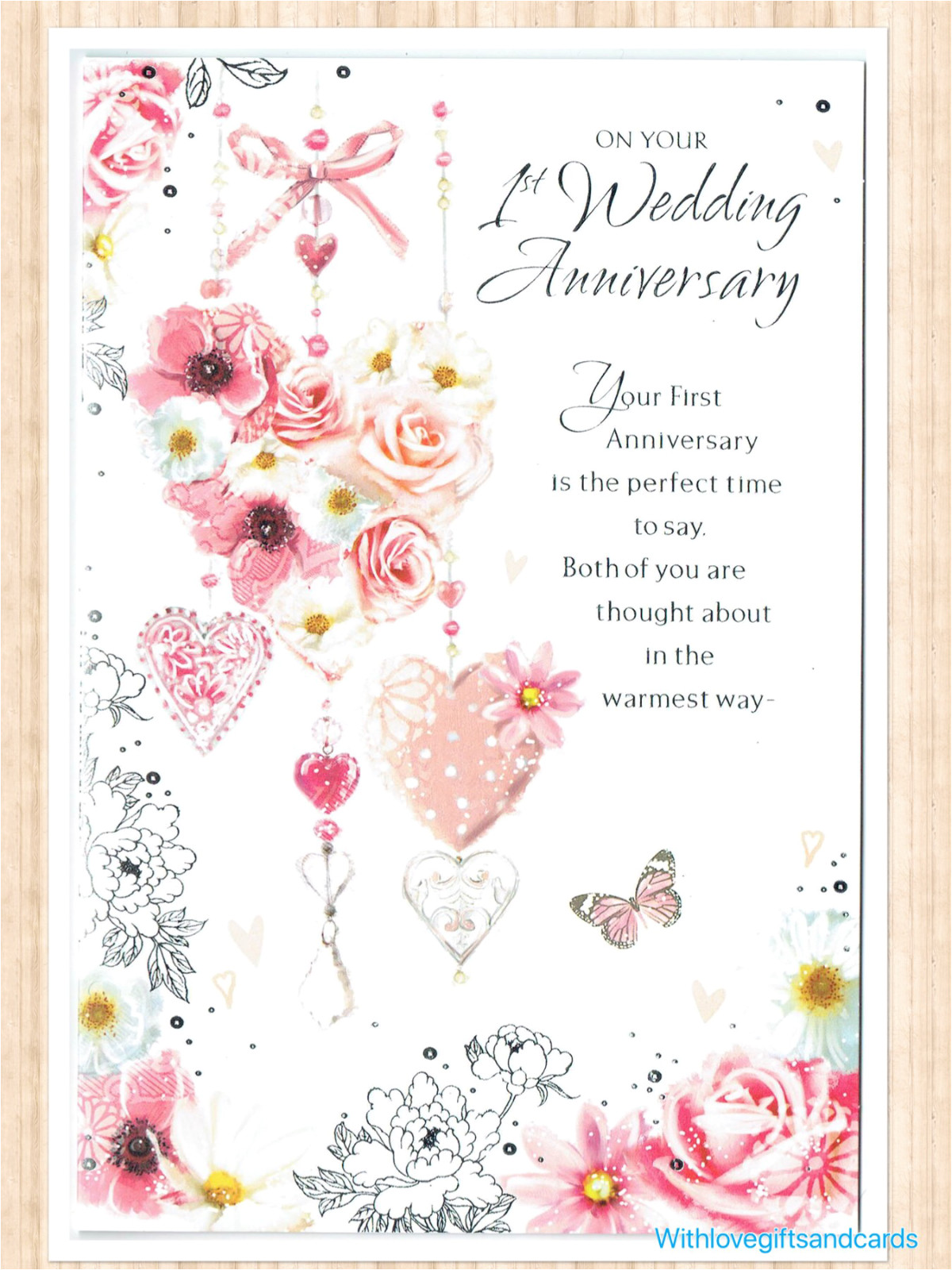 Card Verses for First Wedding Anniversary Details About First 1st Wedding Anniversary Card with