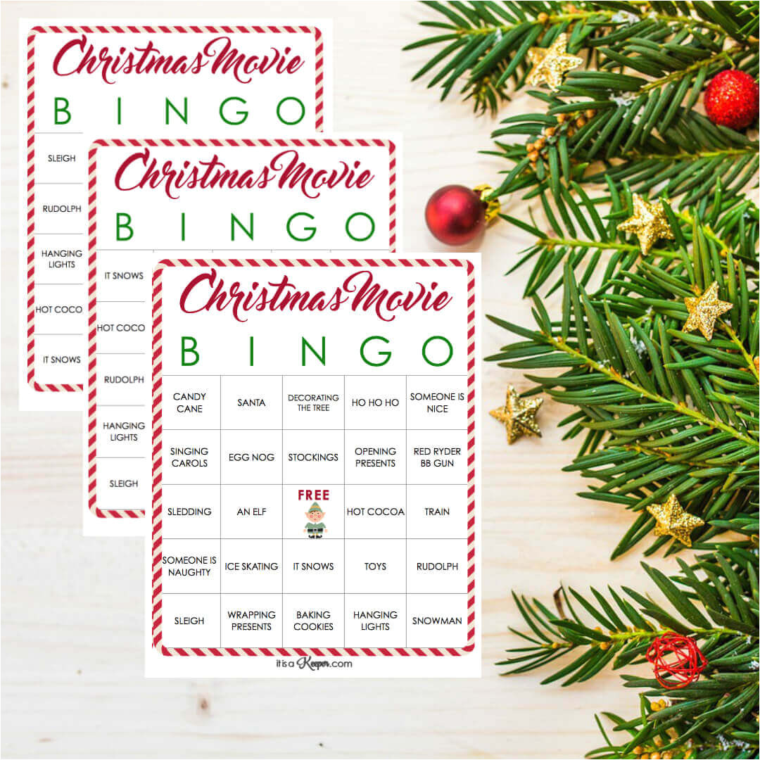 christmas movie bingo printables these free printables are perfect your holiday family move night sq jpg