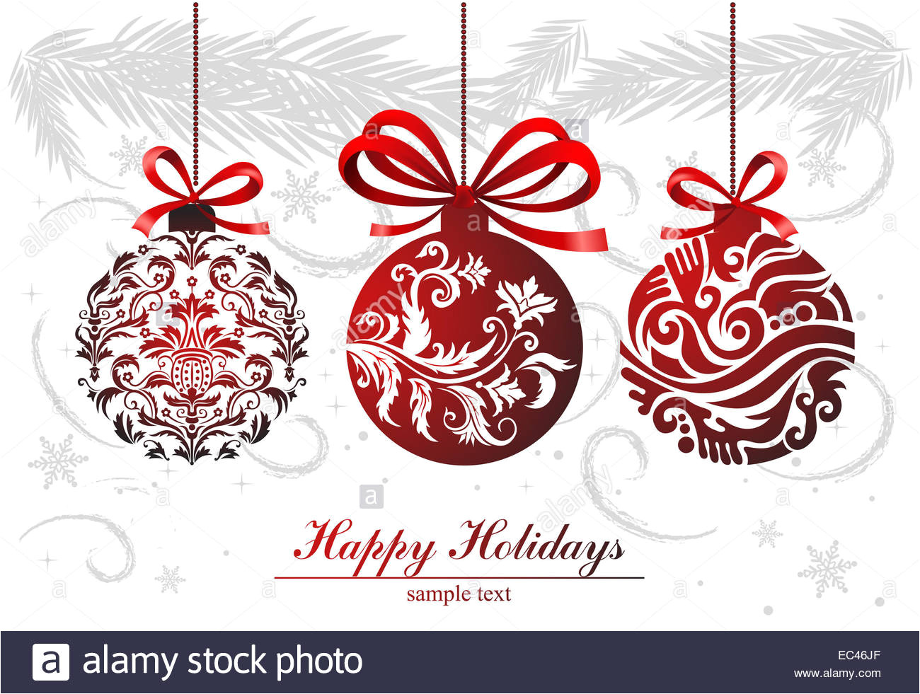 greeting card with christmas balls ec46jf jpg