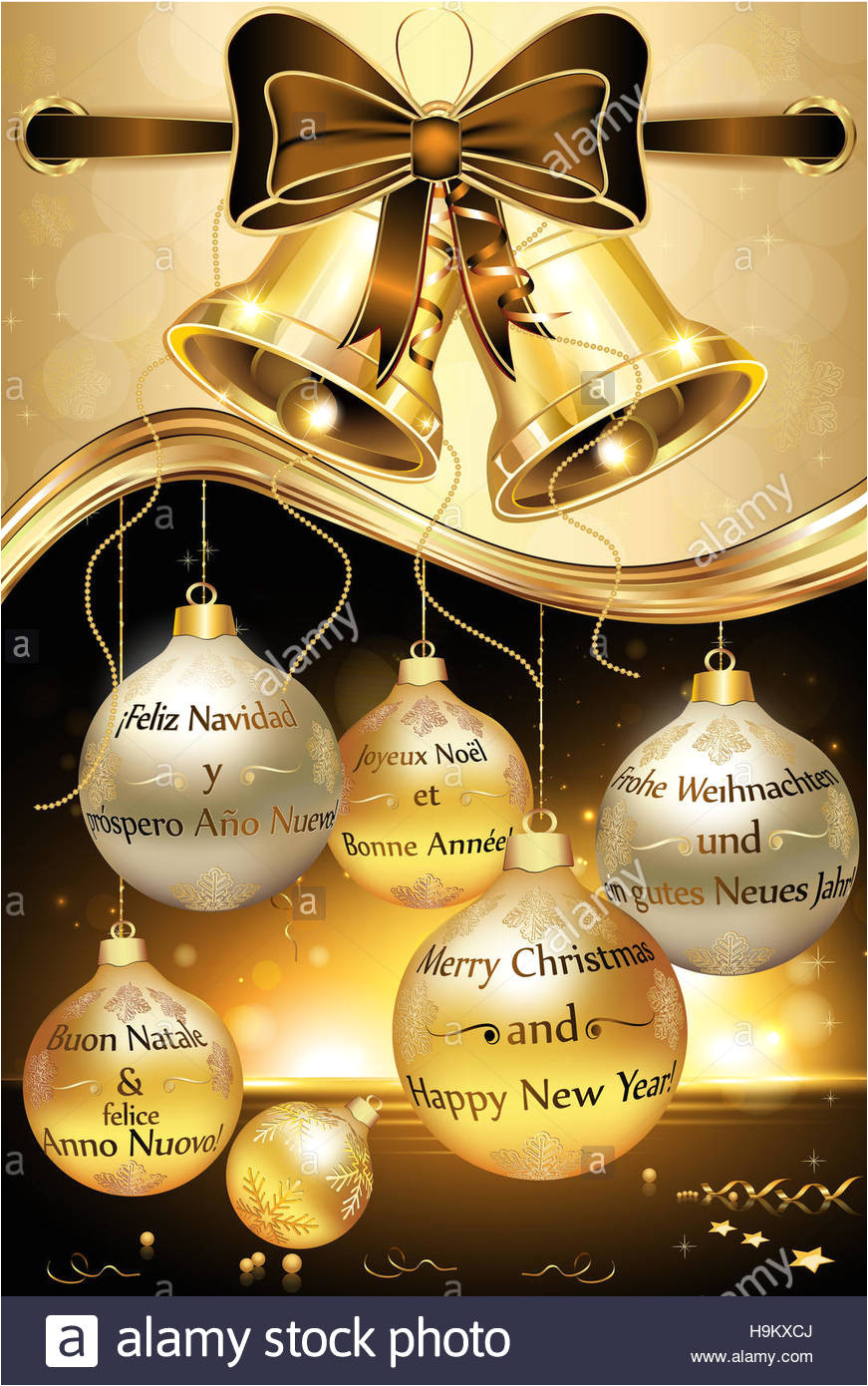 greeting card for new year with message in many languages english h9kxcj jpg