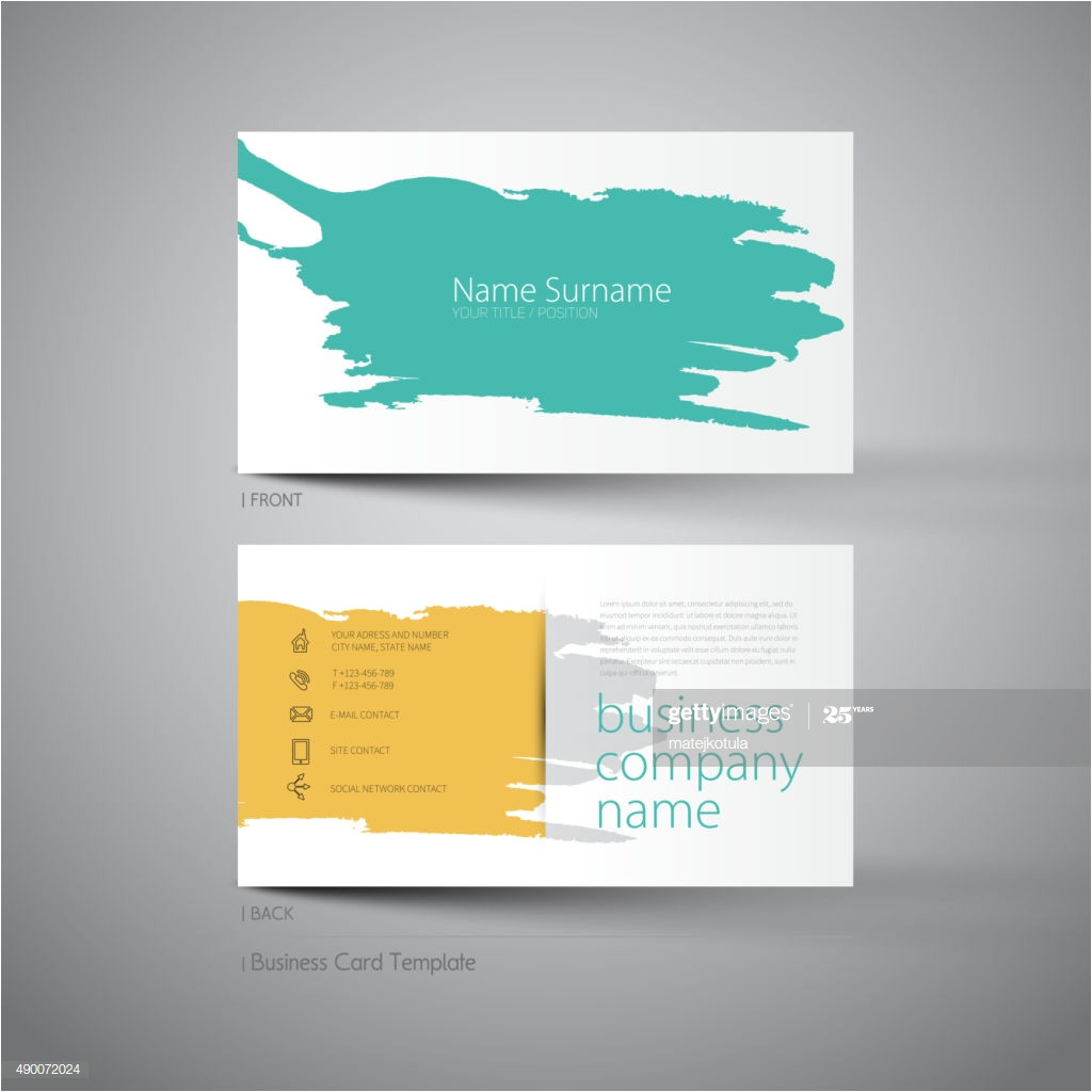art business card template with stain of spatter style design vector id490072024