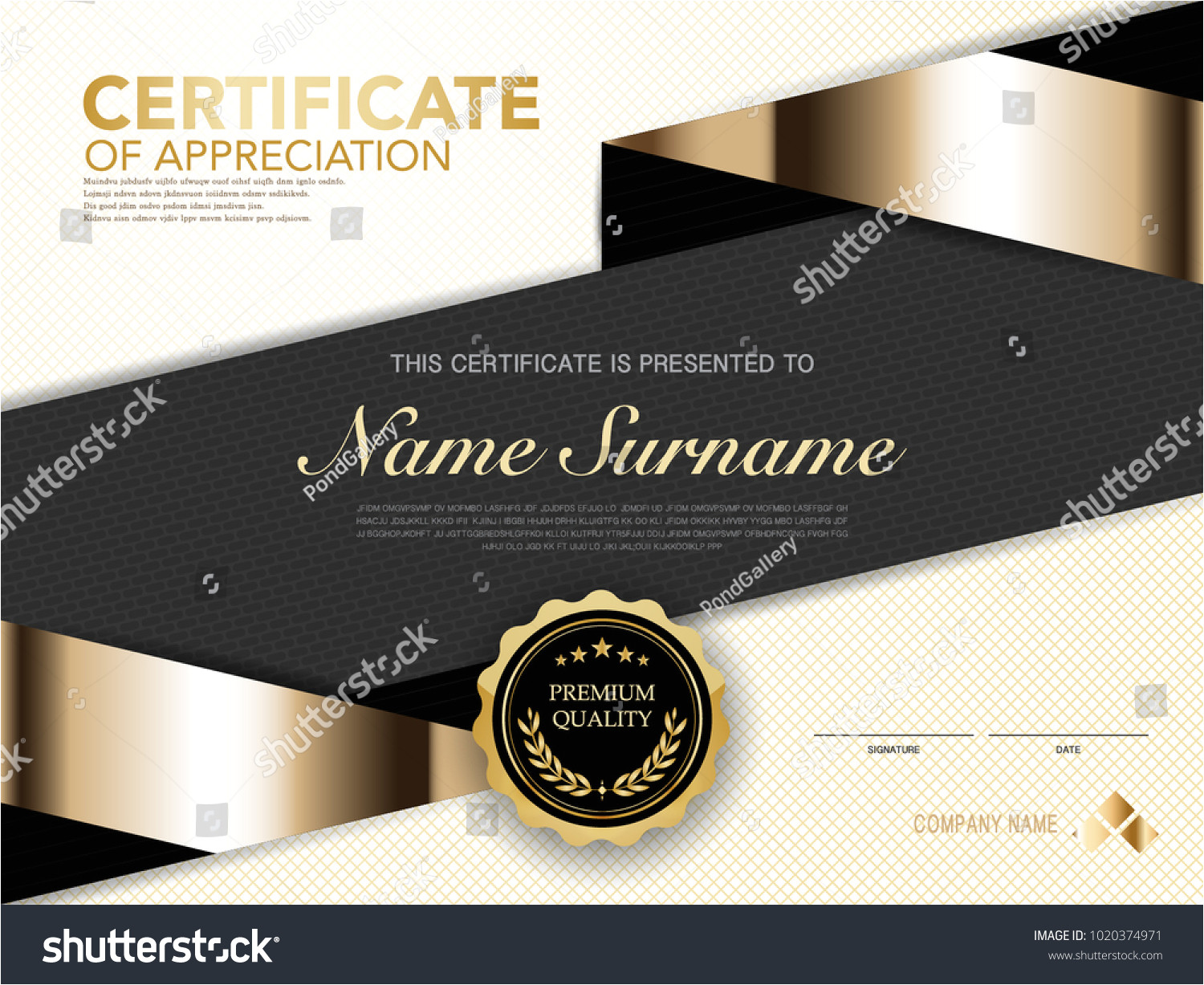 stock vector diploma certificate template black and gold color with luxury and modern style vector image 1020374971 jpg