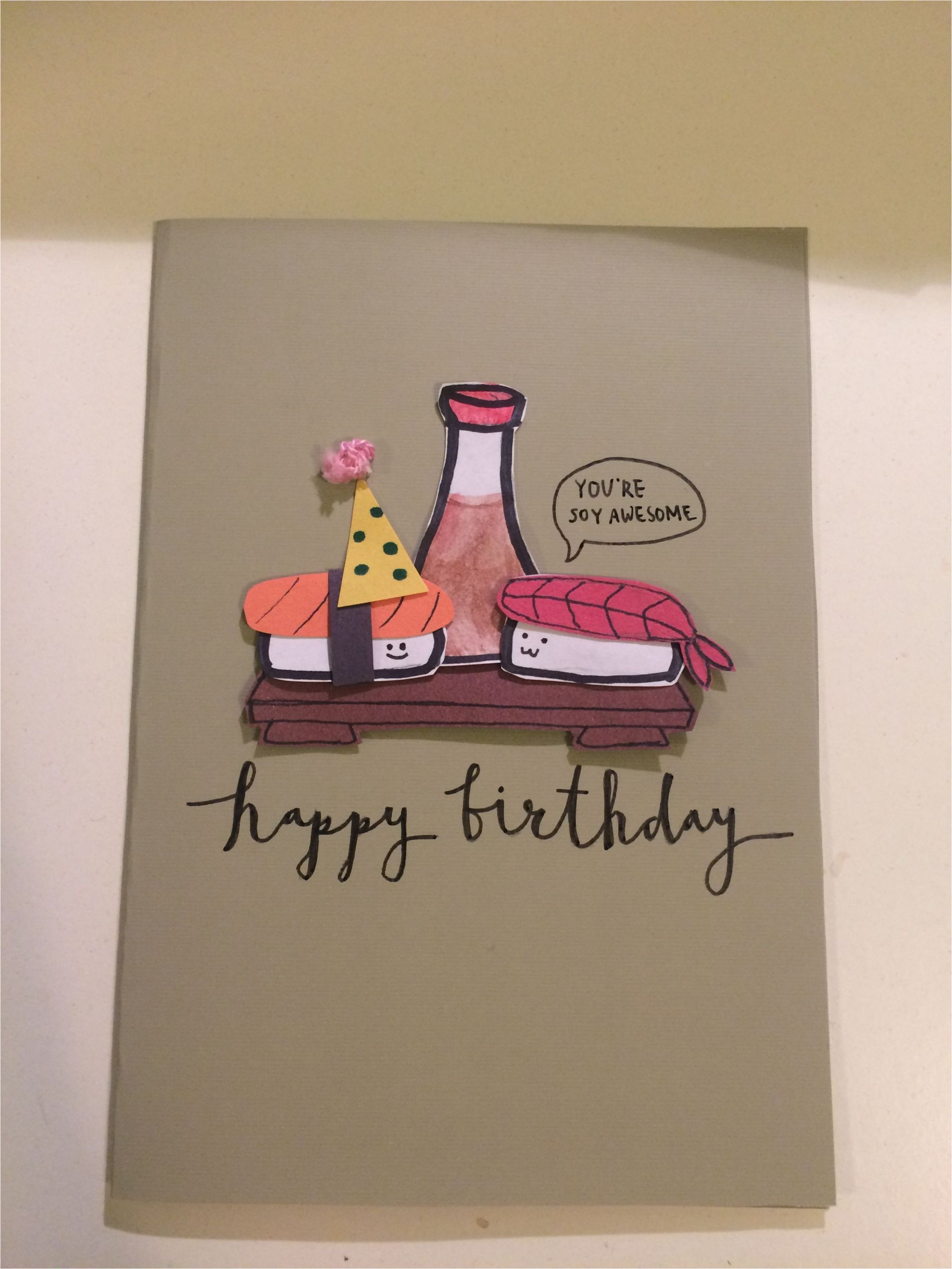 Diet Teachers Day Card Handmade Sushi Birthday Diy Card Geburtstagskarte Diy Gutschein