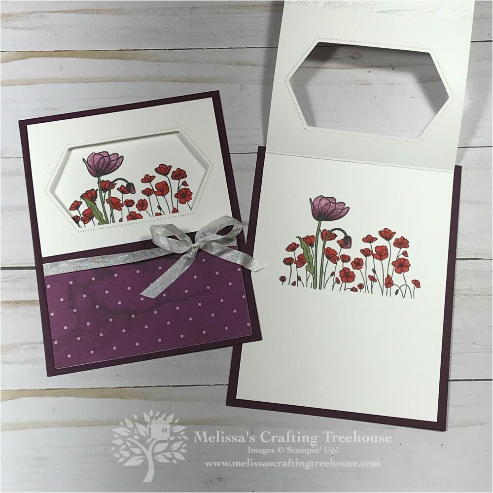 Diy Napkin Fold Card for Scrapbook Painted Poppies Stampin Up Cards Stamping Up Cards