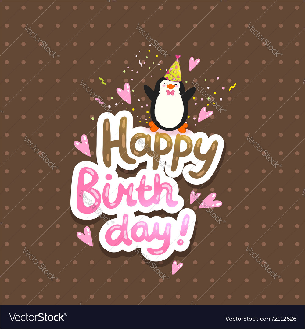 happy birthday card background with cute penguin vector 2112626 jpg