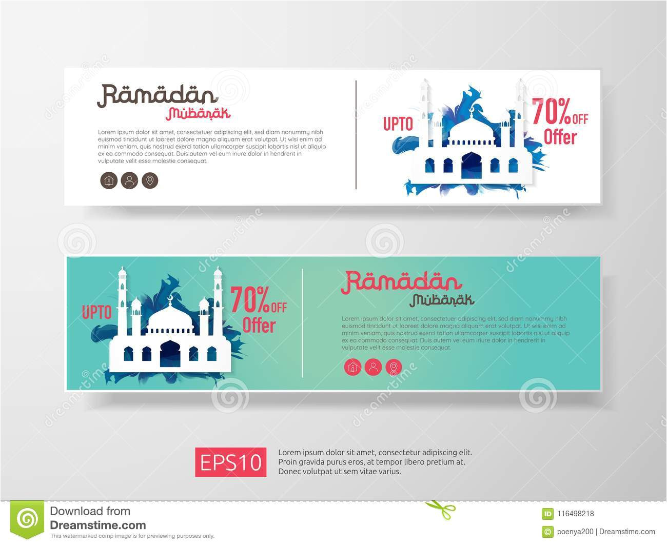 ramadan sale offer banner set design promotion poster voucher discount label greeting card ramadan kareem eid mubarak 116498218 jpg