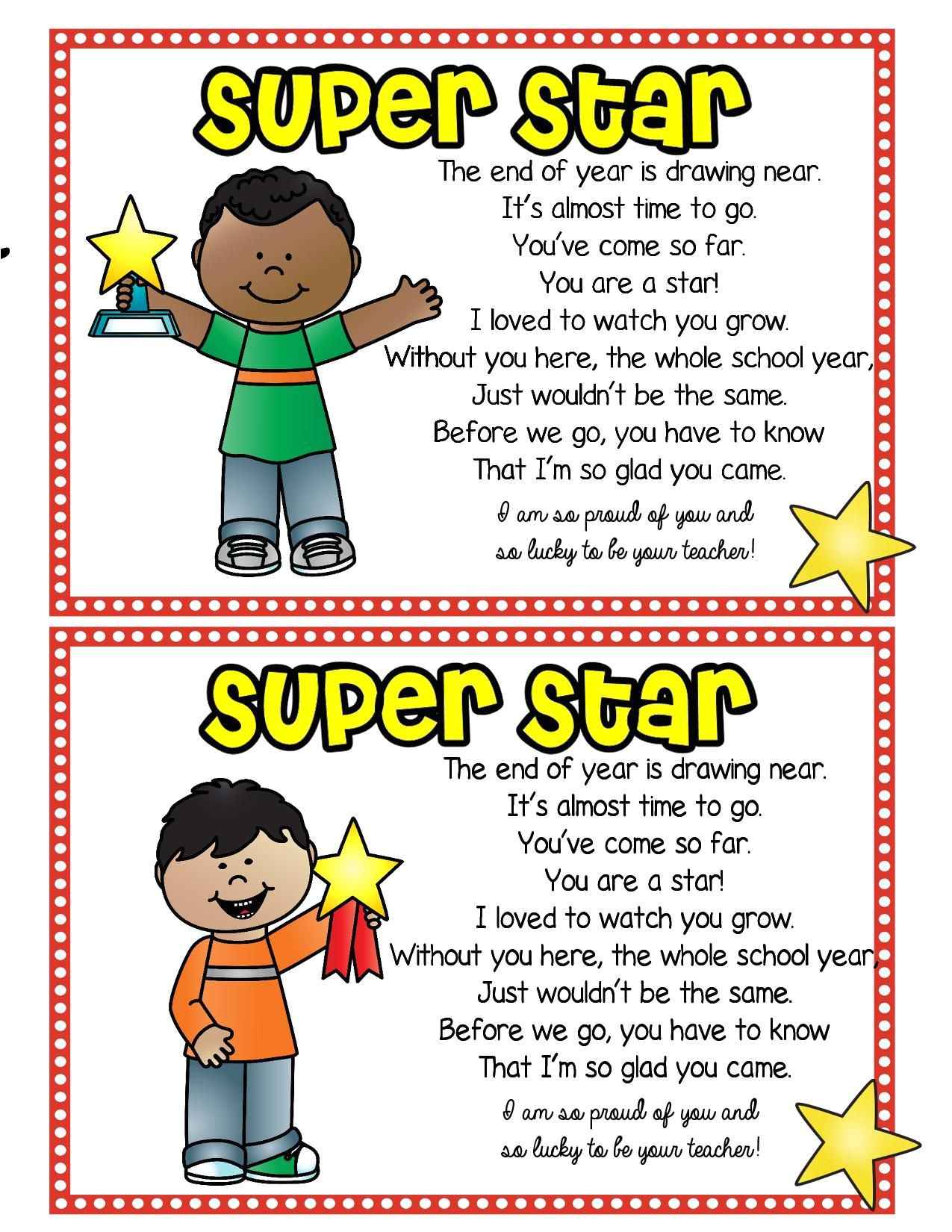 Farewell Card for Nursery Teacher End Of Year Cards to Students Freebie with Images School