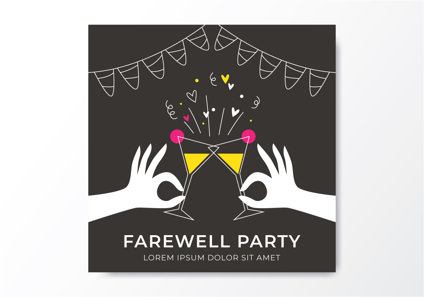 farewell party invitation vector jpg