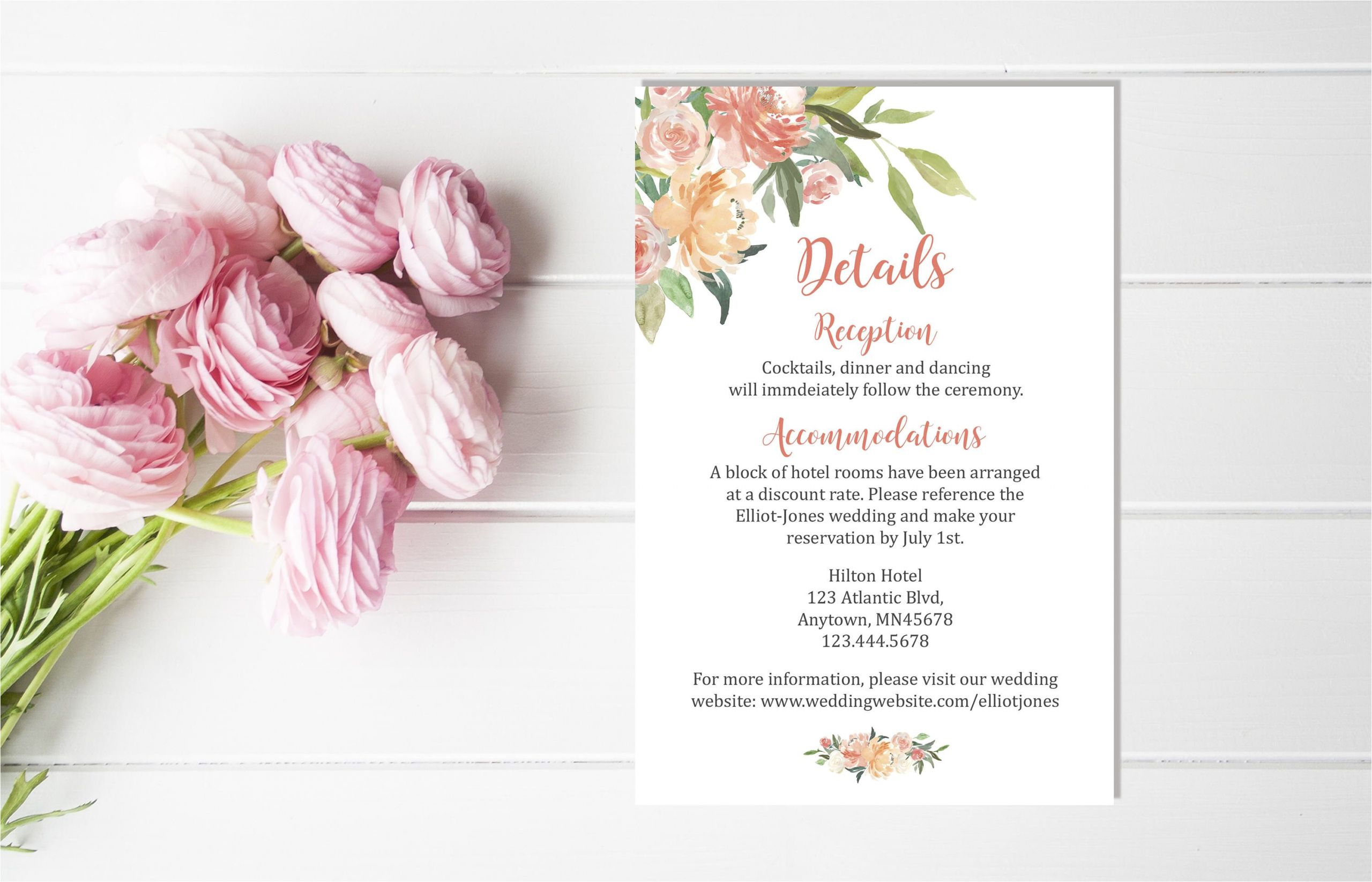Flower Decoration Visiting Card Design Pin by Elegant On Coral Wedding Details Card Wedding