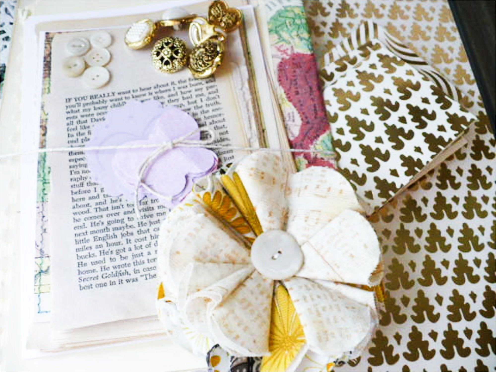 Flower Embellishments for Card Making Flower Brooch Scrapbooking Kit Diy Crafts Paper Ephemera