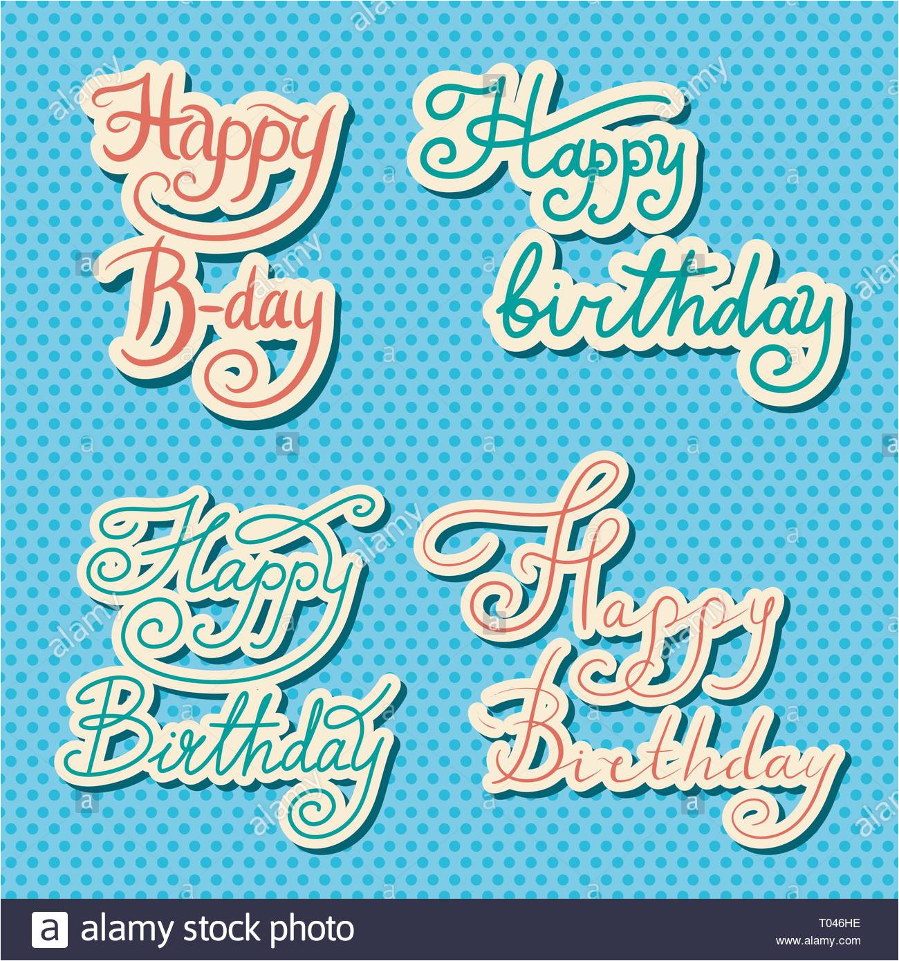 happy birthday text hand drawn lettering collection of grunge elements typography brush set of illustration for banner poster and greeting card t046he jpg