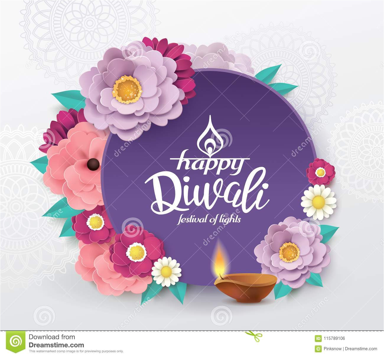 happy diwali diwali festival greeting card beautiful blossom flower diwali diya oil lamp 115789106 jpg