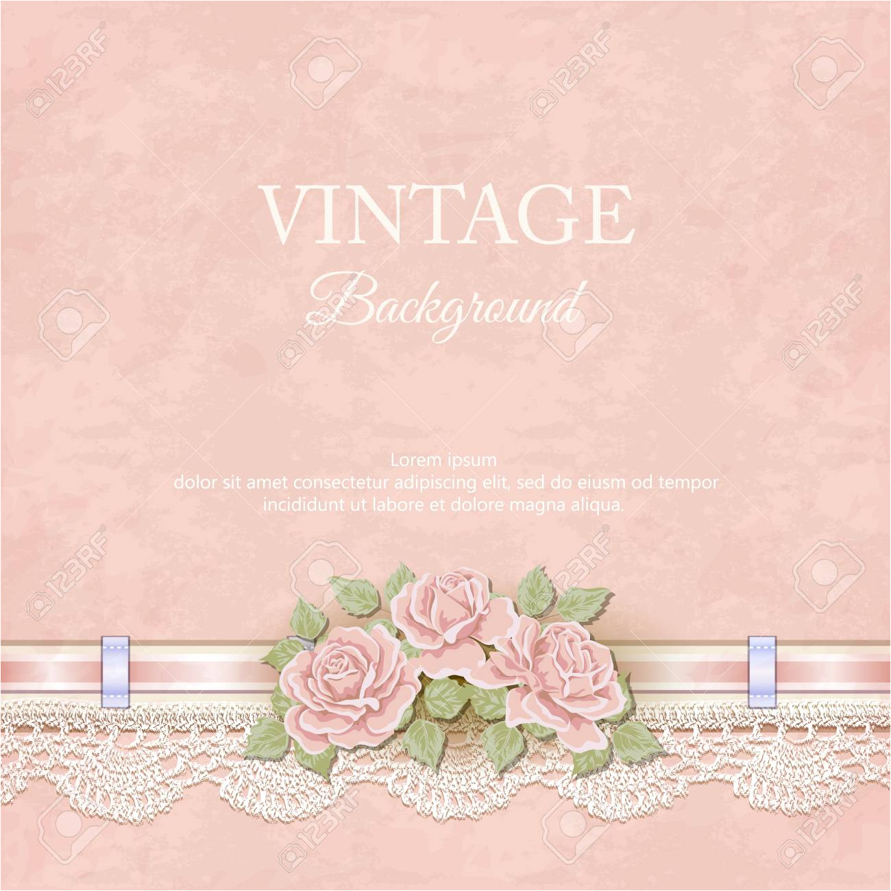 106890960 beautiful design of greeting card invitation with roses vintage background jpg