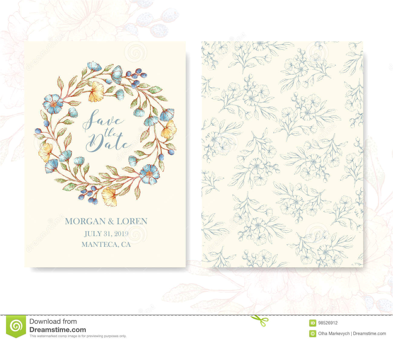 greeting cards template vector card pastel vintage style floral frame can be used greetings wedding birthday valentine 98526912 jpg