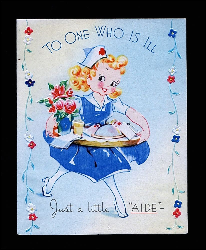 Greeting Get Well soon Card Unused Get Well Greeting Card Ju 57 Vintage Greeting