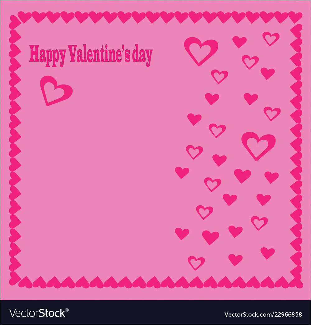 valentine card with pink heart border and plenty vector 22966858 jpg