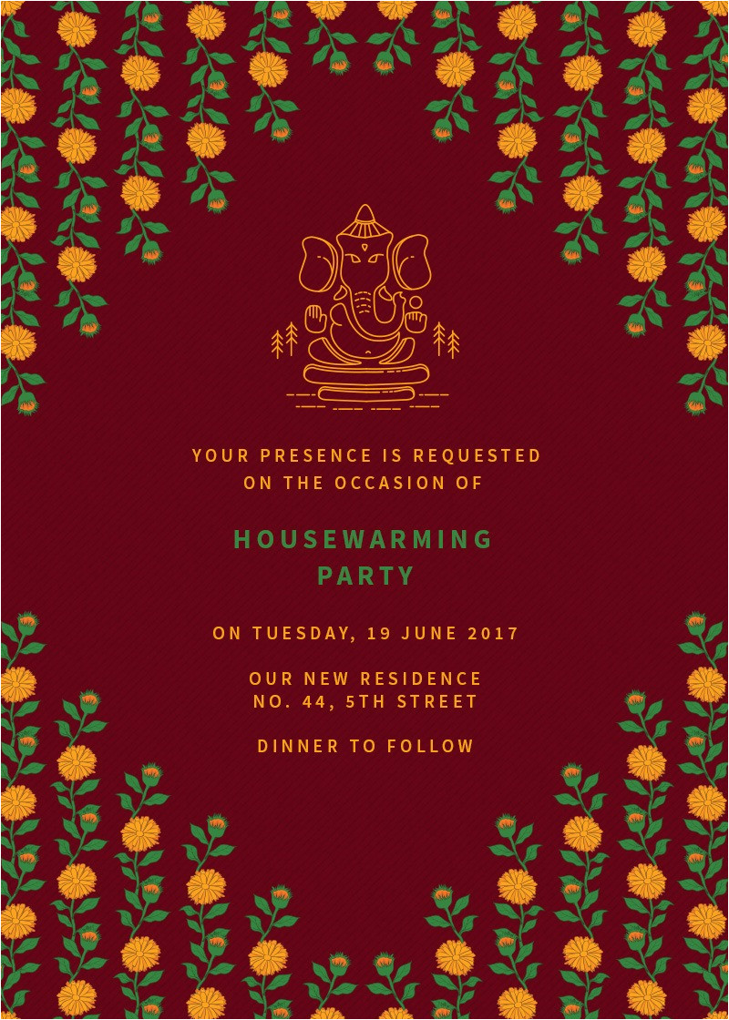 Griha Pravesh Invitation Card Background Gruhapravesam Invite Templates Cobypic Com