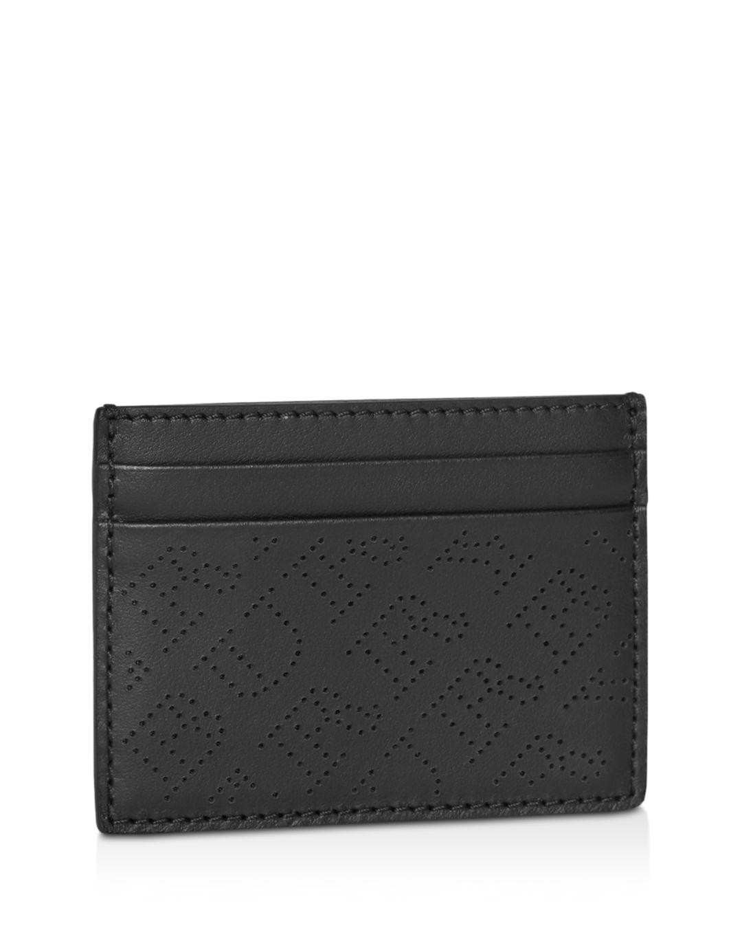 burberry black perforated logo leather card case jpeg