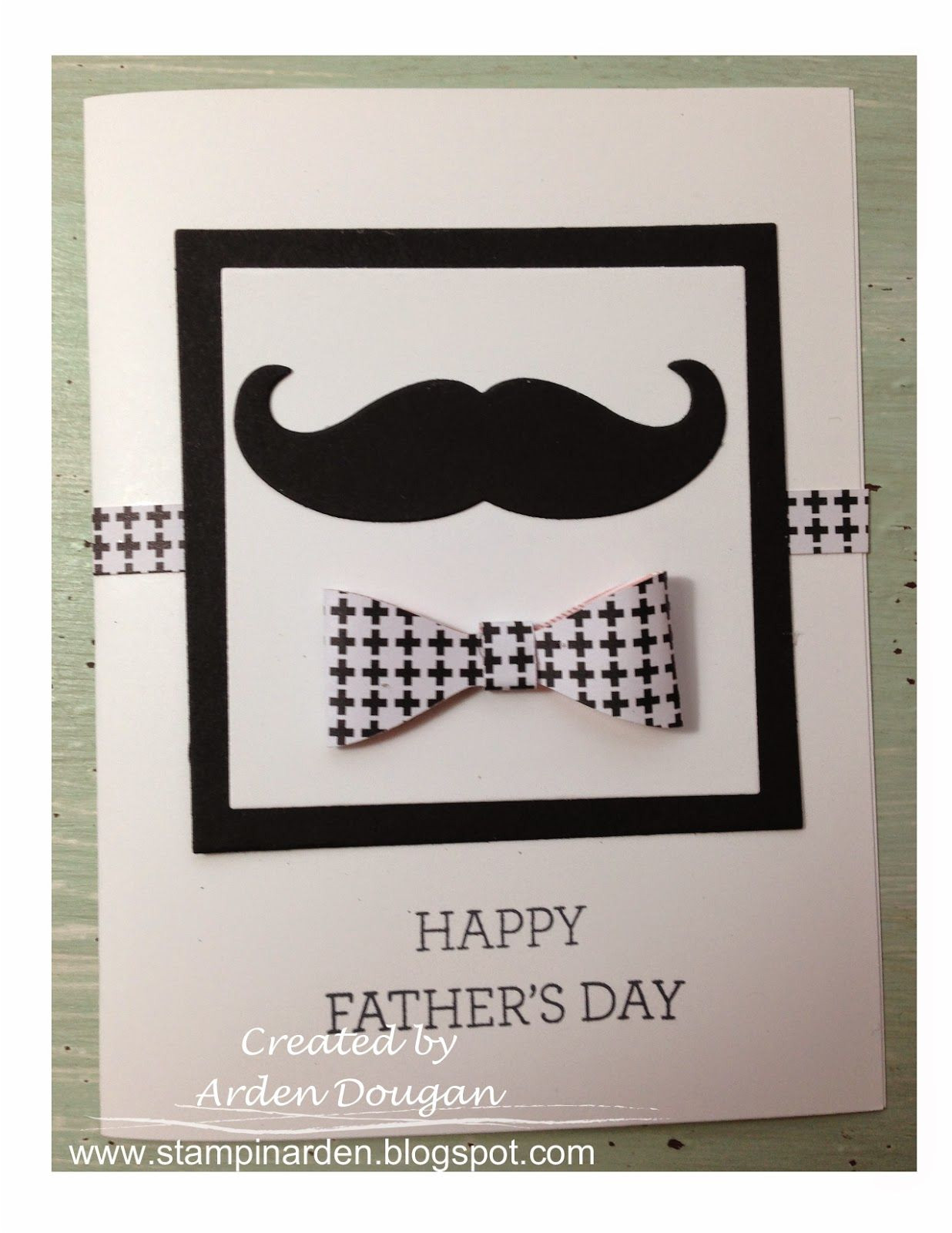 Handmade Card Ideas for Father S Day Father S Day Card Using Stampin Up Mustache and Bow Punch