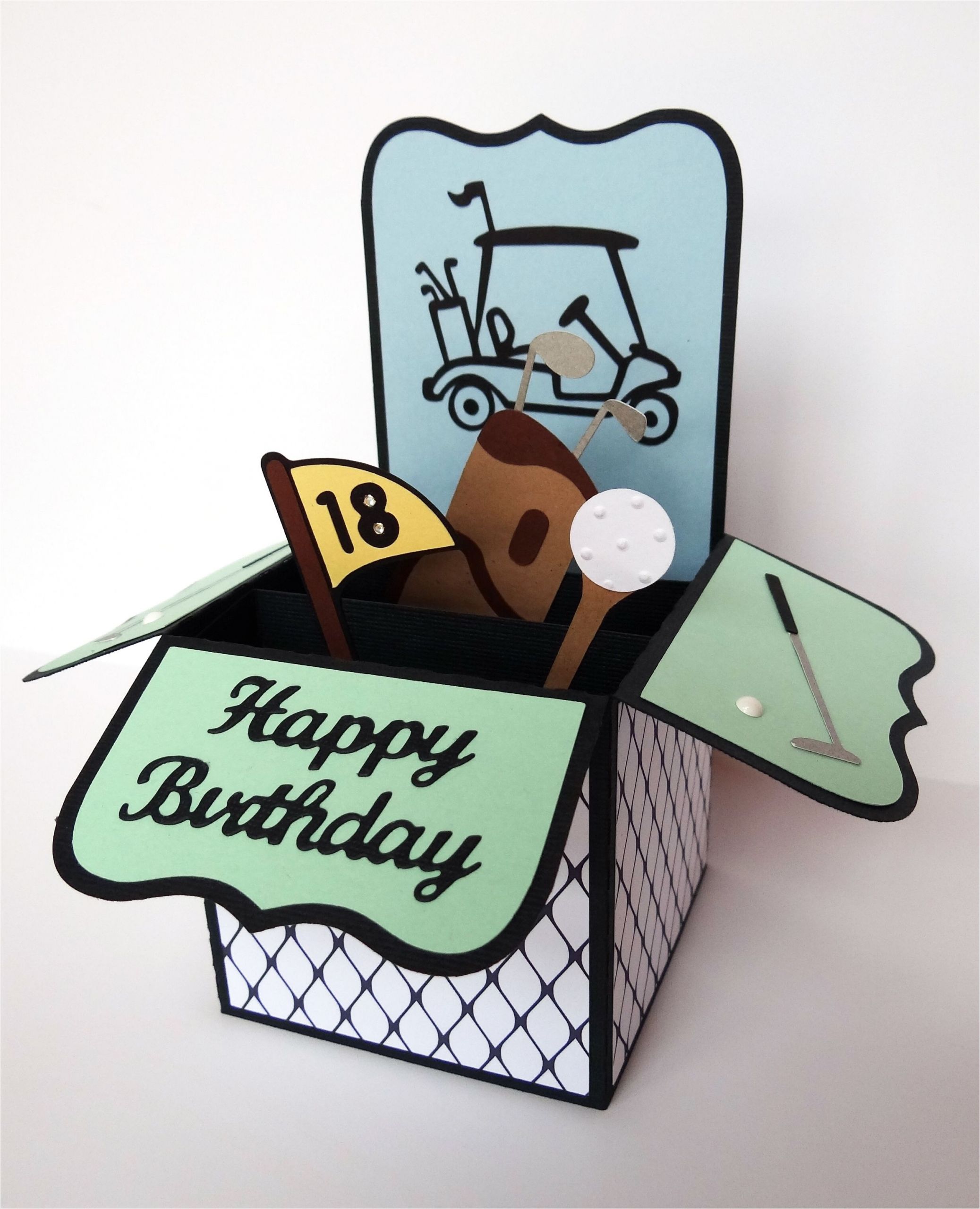 Handmade Card In A Box Card In A Box for A Golfer Boxed Birthday Cards Cards