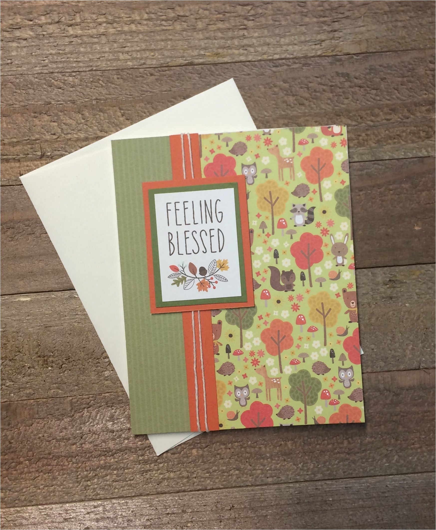 Handmade Card with Foaming Sheet Handmade Card Using Patterned Paper and Twine Patterned