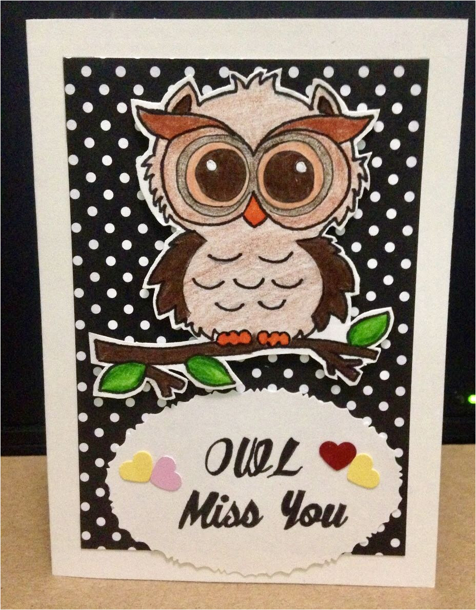 Handmade Miss You Card Ideas Owl I Ll Miss You Greeting Card Handmade Diy Greetingcard