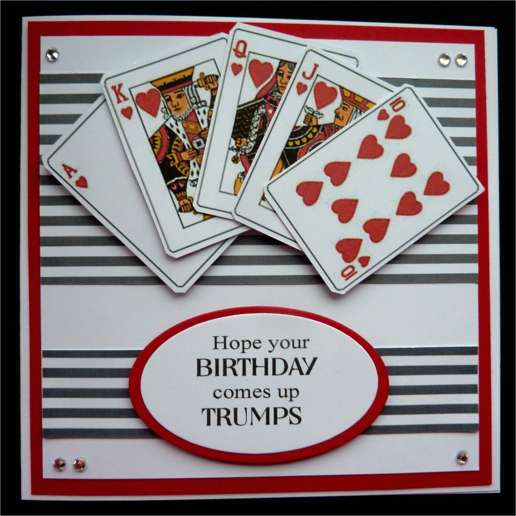 Happy Birthday Wishes Card Images S459 Hand Made Birthday Card Using Playing Card Images