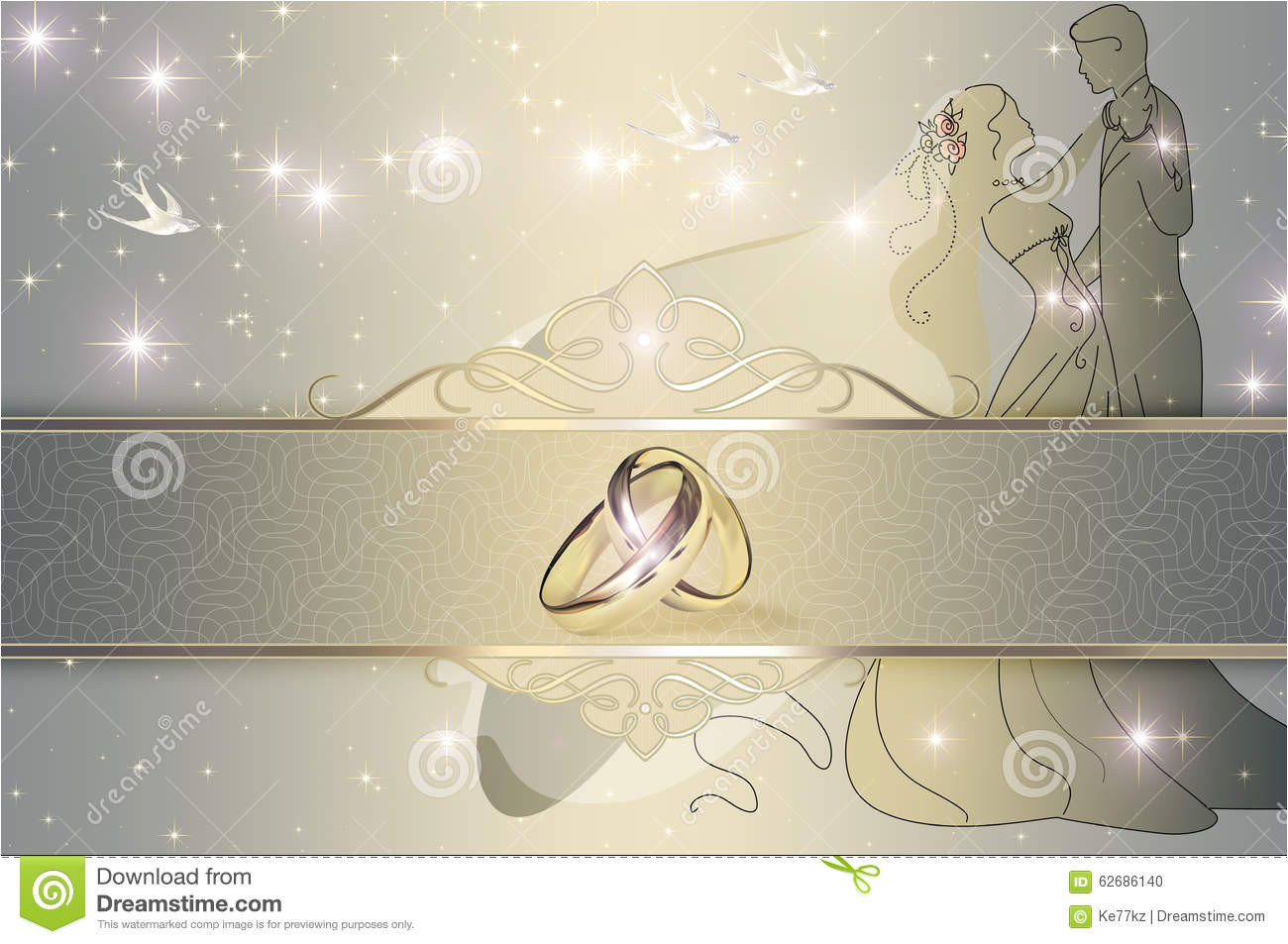 wedding invitation card design decorative background gold rings template 62686140 jpg