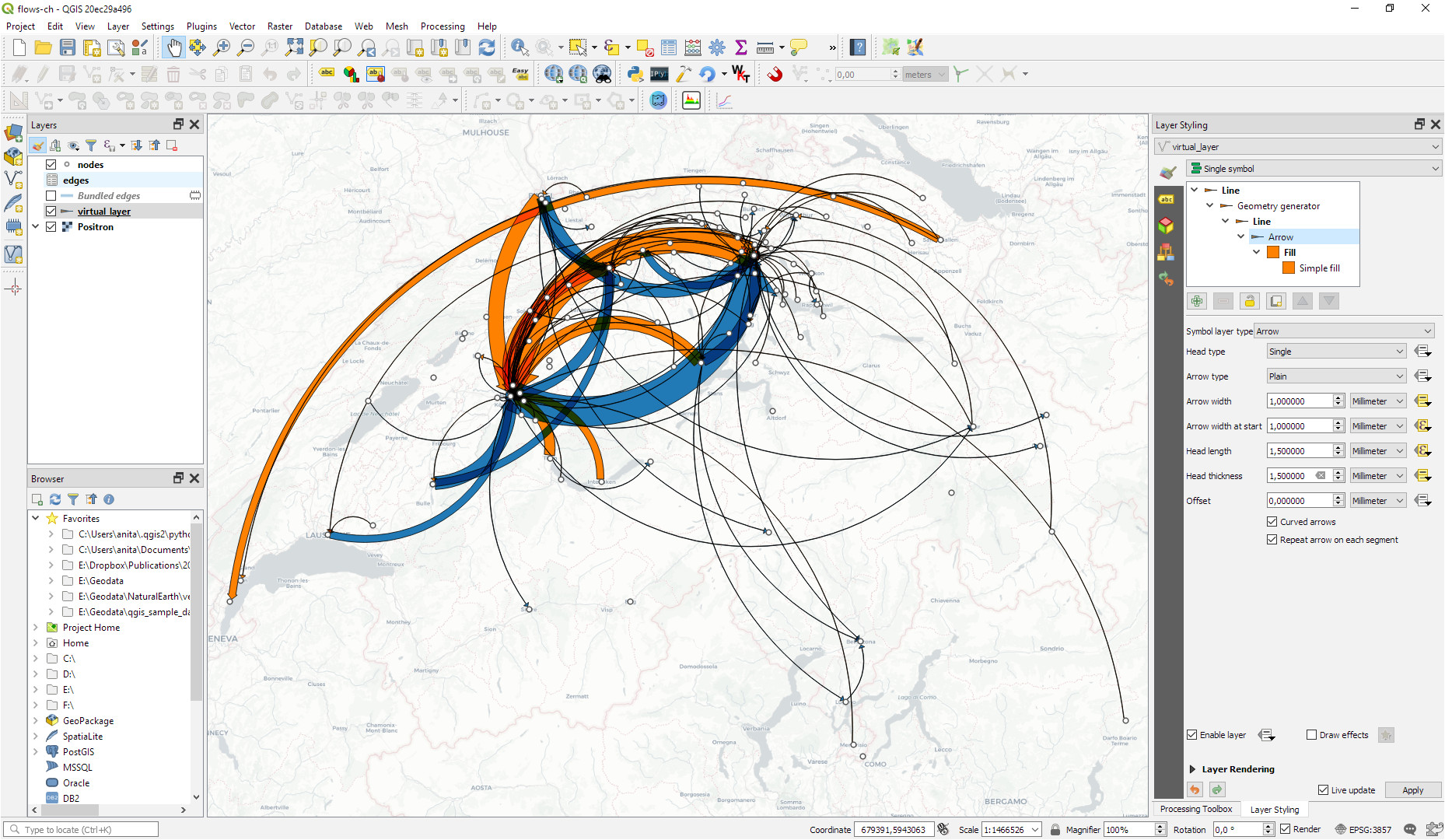 Love Actually Cue Card Generator Flow Maps In Qgis No Plugins Needed Free and Open