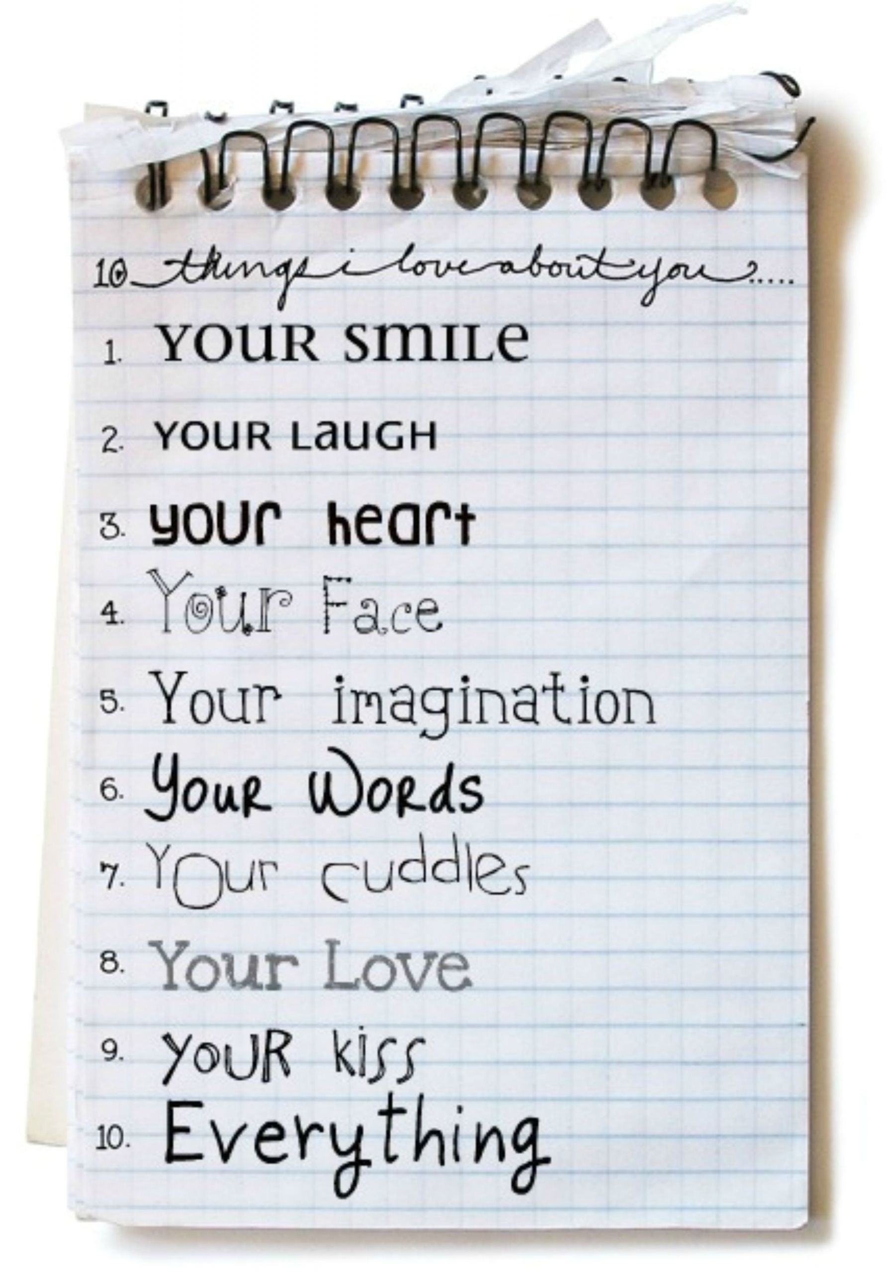 Love U Card for Husband 10 Things I Love About You with Images Cards for