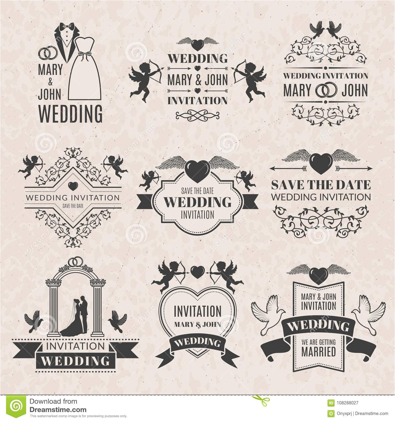 wedding labels set victorian style monochrome pictures badges logos invitation label ornament classic badge vector 108288027 jpg