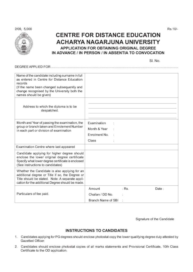 acharya nagarjuna university original degree application form 1 jpg