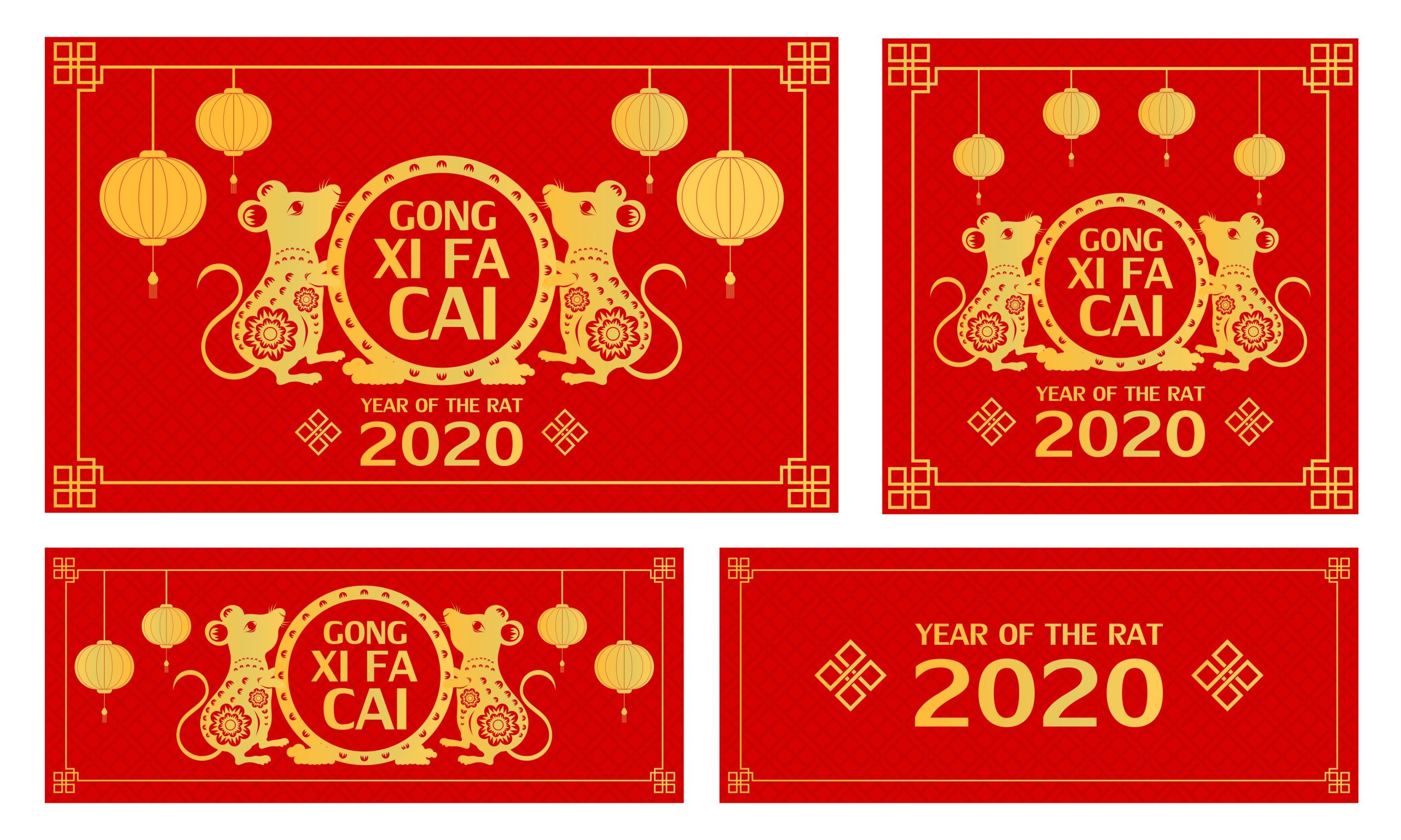 chinese new year set with gold rat chinese zodiac sign and gong xi fa cai text jpg