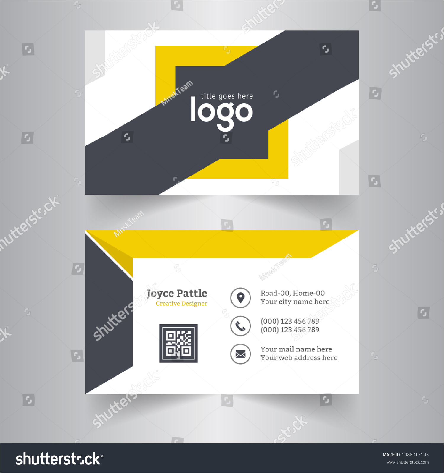 stock vector creative business card creative and clean business card template modern business card design 1086013103 jpg