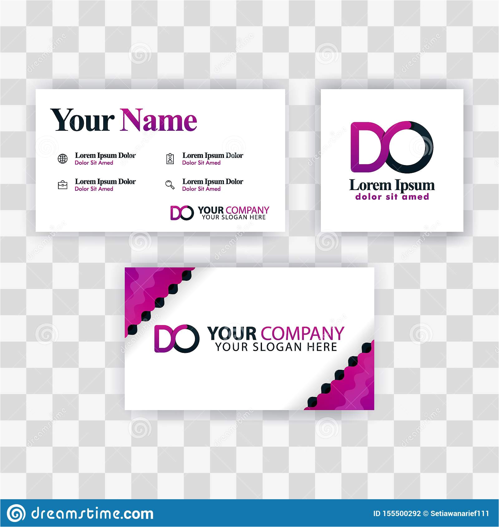 clean business card template concept vector purple modern creative od letter logo minimal gradient corporate do company luxury 155500292 jpg
