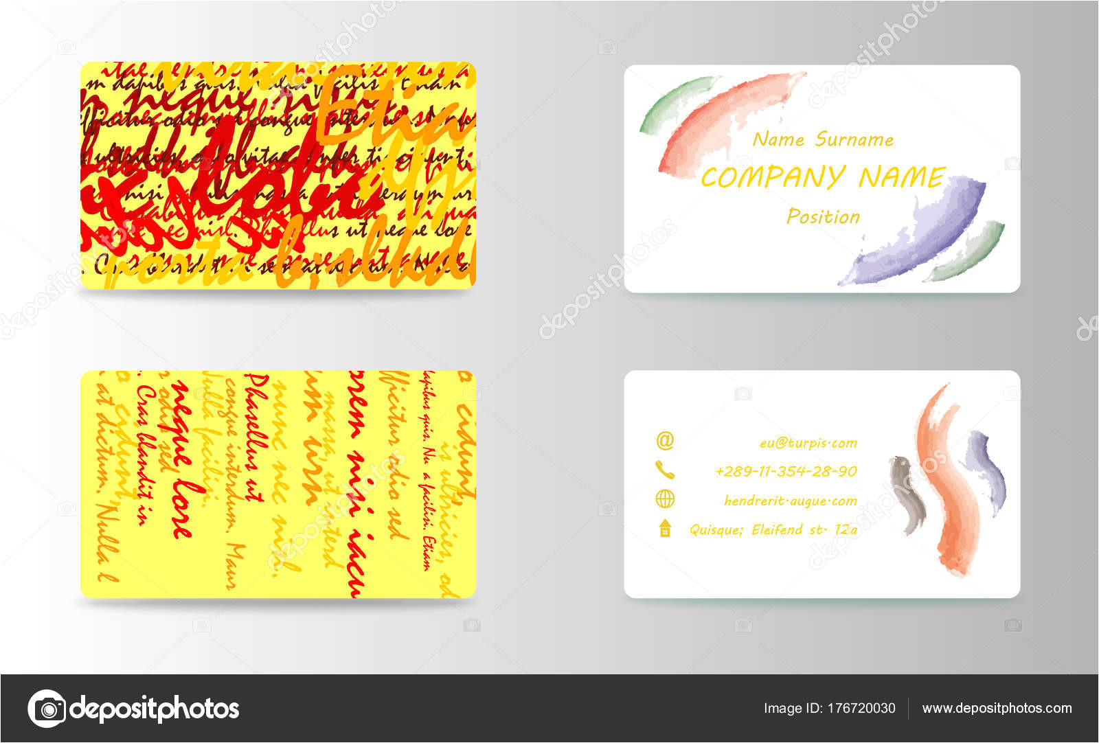 depositphotos 176720030 stock illustration set of modern business card jpg