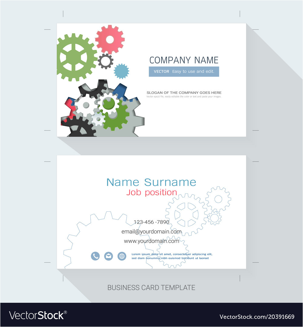 Name Card Vector Design Free Download Engineering Business Card or Name Card Template