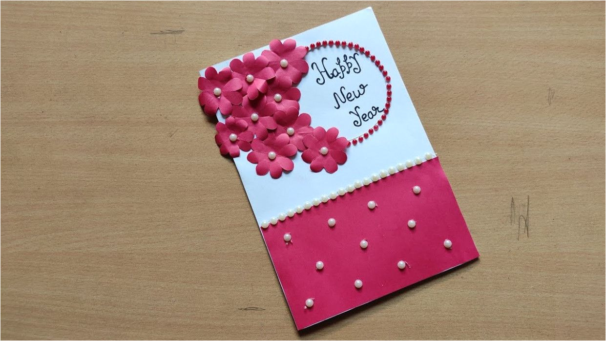 New Year Greeting Card Handmade Simple New Year Card Making Simple New Year Card Making