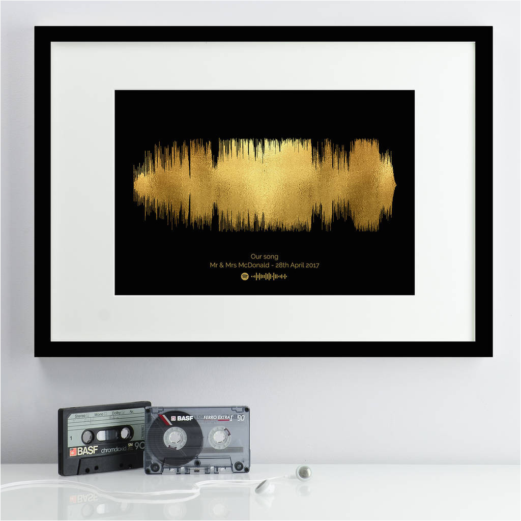 original personalised metallic textured sound wave print jpg