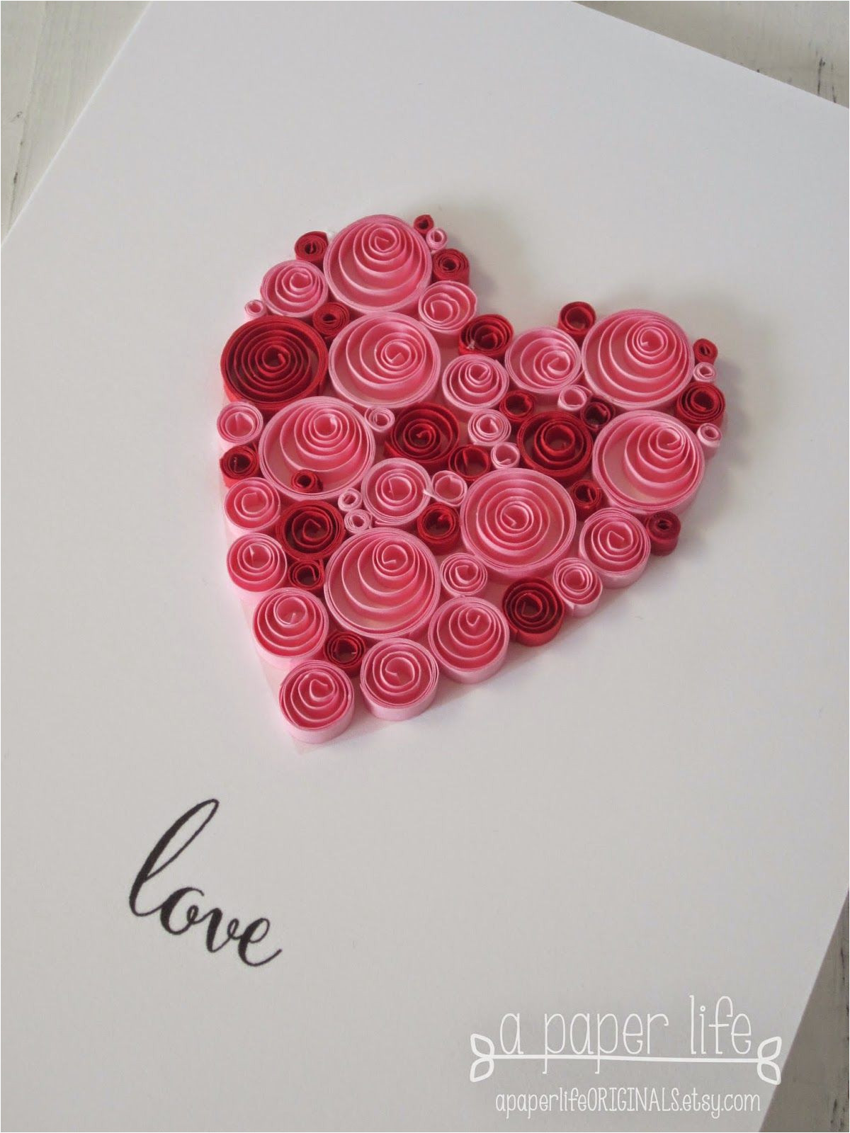 Paper Quilling Card for Boyfriend Love Quilled Red Pink Heart In 2020 Paper Quilling