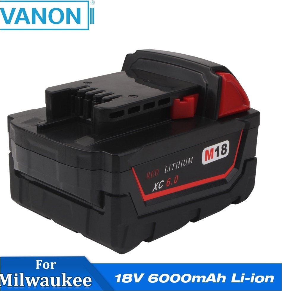 vanon for milwaukee m18 18v 6000mah li ion power tools cordless battery m18b4 48 11 1828 jpg