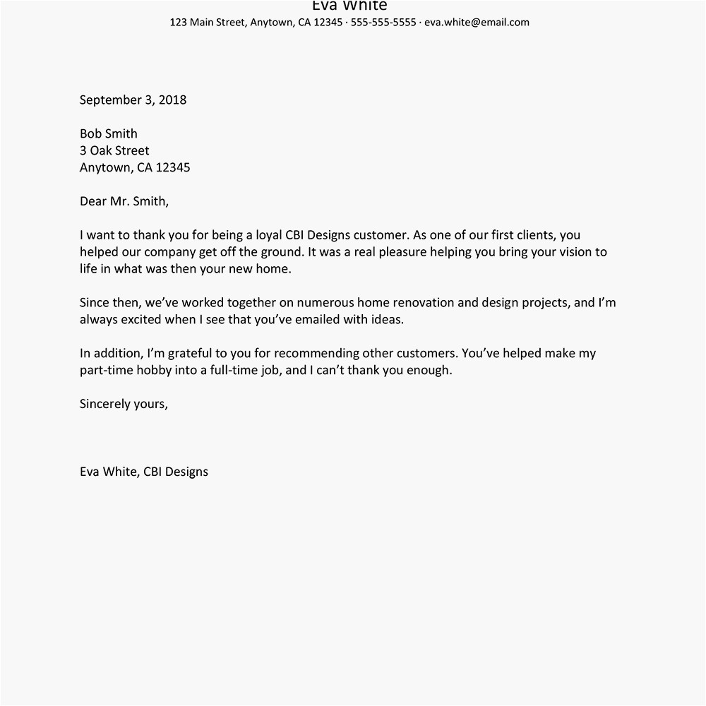 Business thank you letter for a job well done