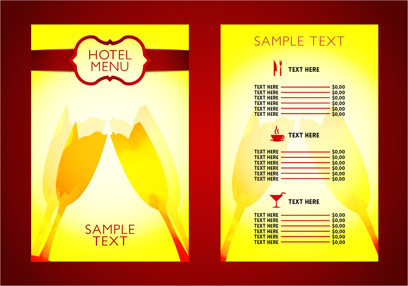 hotel menu professional template vector jpg
