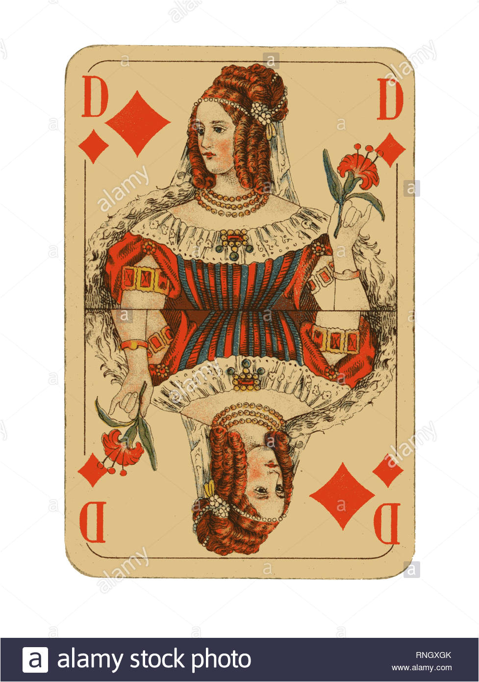 vintage german picture playing card probably dating from the inter war years made by altenburger und stralsunder spielkarten fabriken a g it is shown isolated on a white background rngxgk jpg