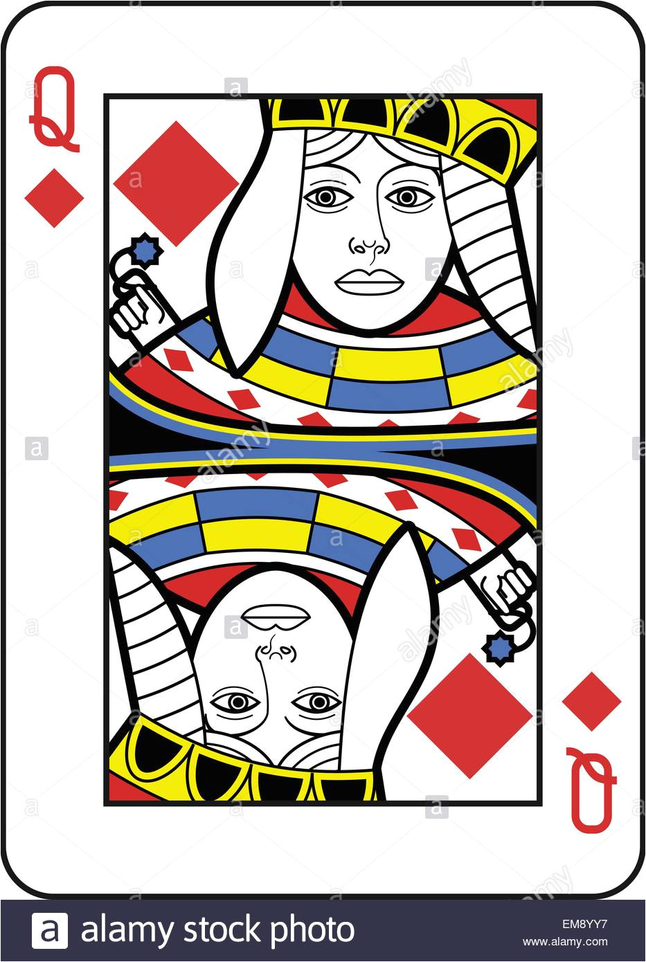 queen of diamonds inside the card frame realized in a essential style em8yy7 jpg