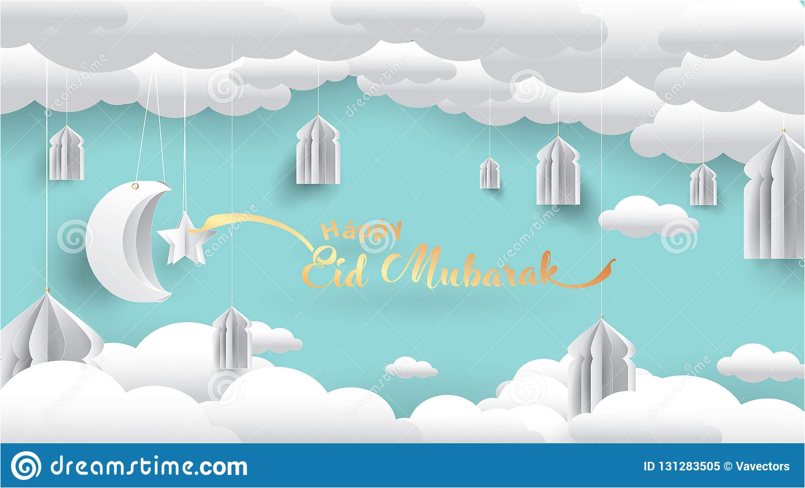 ramadan greeting card eid mubarak illustration kareem cartoon vector wishing islamic festival banner poster background flyer 131283505 jpg