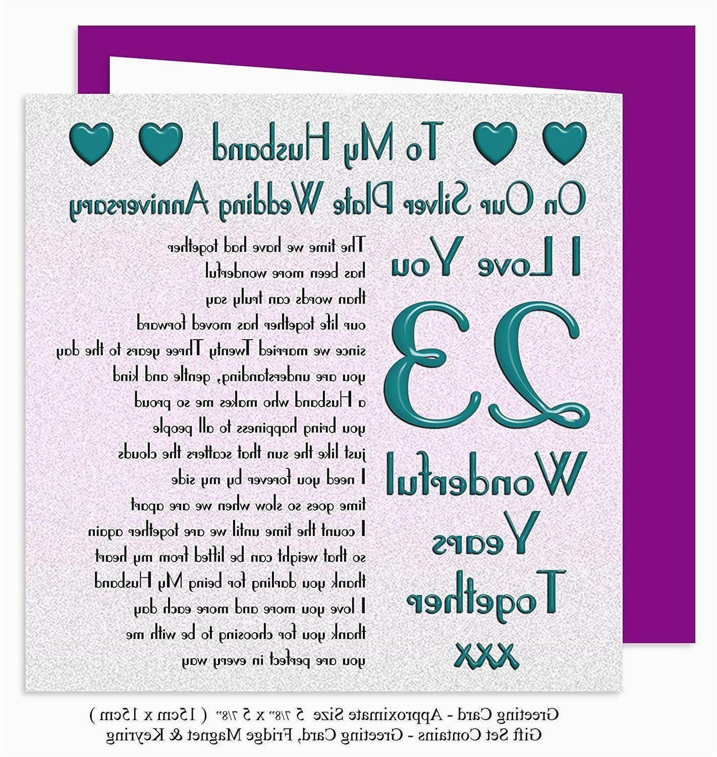 Ruby Anniversary Card for Husband Anniversary Cards for Her Luxury Wedding Silver Wedding